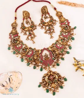 The Vanaja Silver Lakshmi Kundan-Jadau Necklace & Earrings