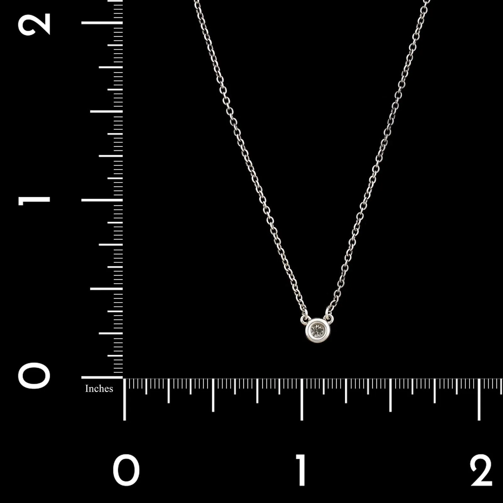 Tiffany & Co. Sterling Silver Estate Diamond By the Yard Diamond Pendant Necklace