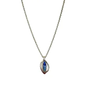 TRA-LA-RA BLUE NAVETT LONG CHAIN NECKLACE