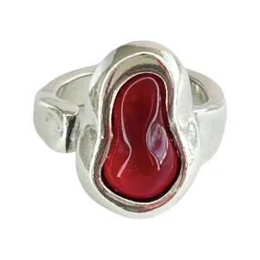 TRA-LA-RA RED LAGRIMA ADJUSTABLE RING