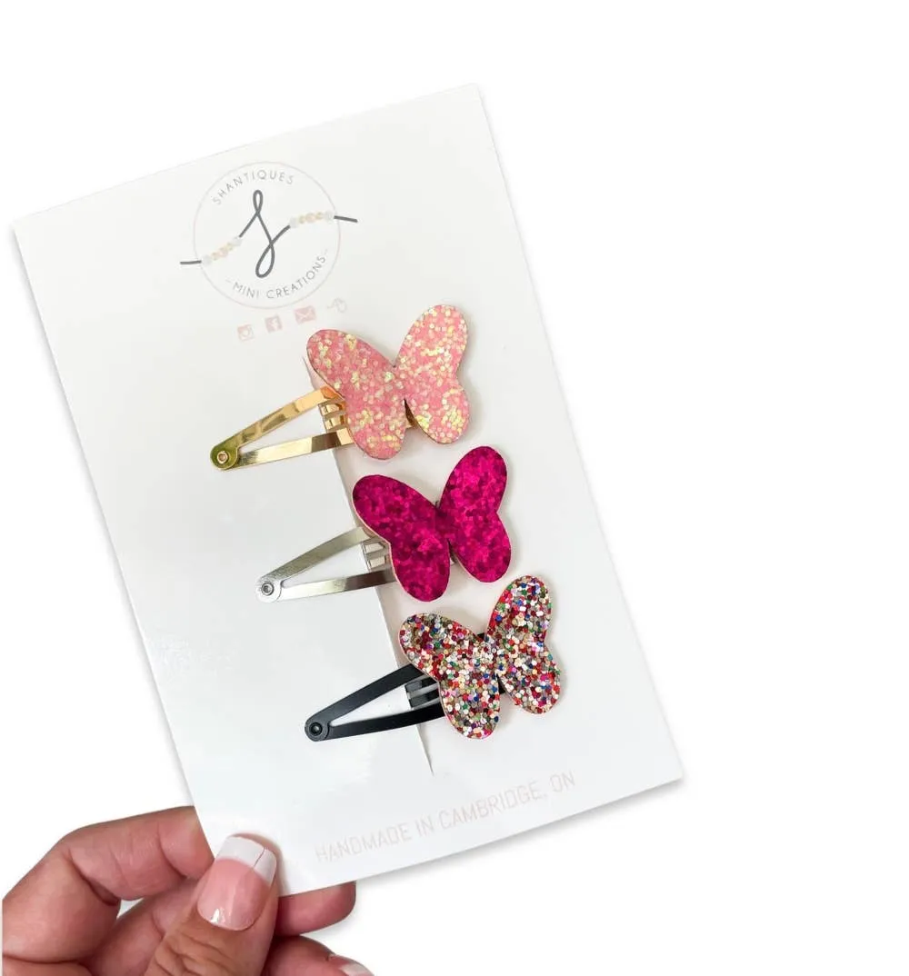 Trio Snap Clip Sets - Shimmer Butterfly