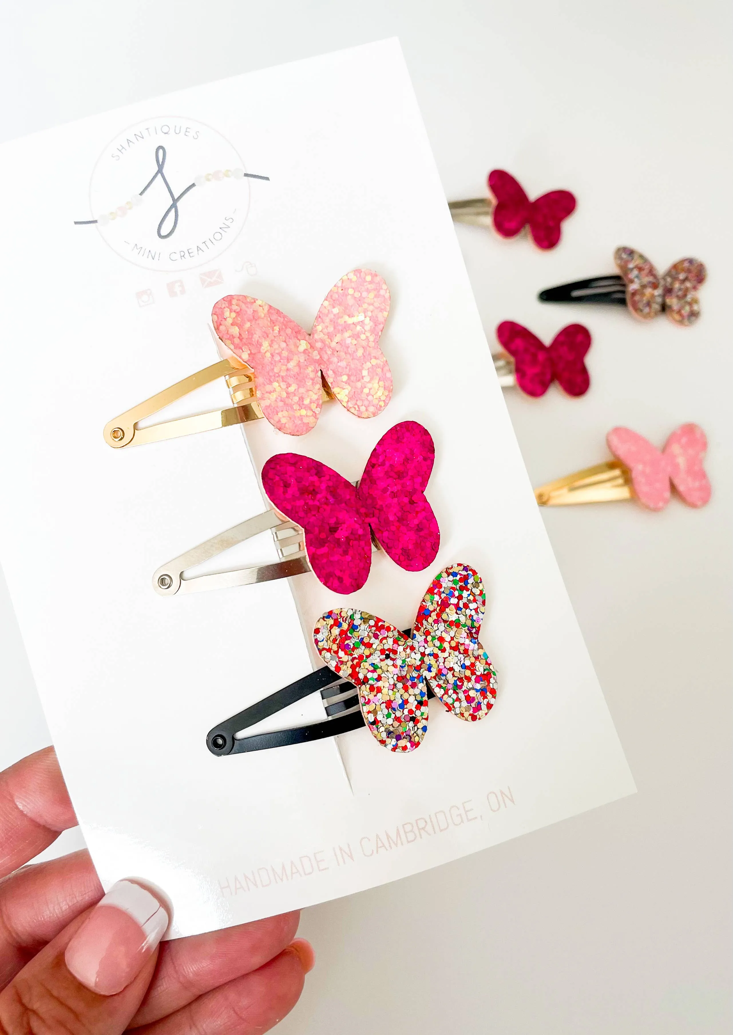 Trio Snap Clip Sets - Shimmer Butterfly