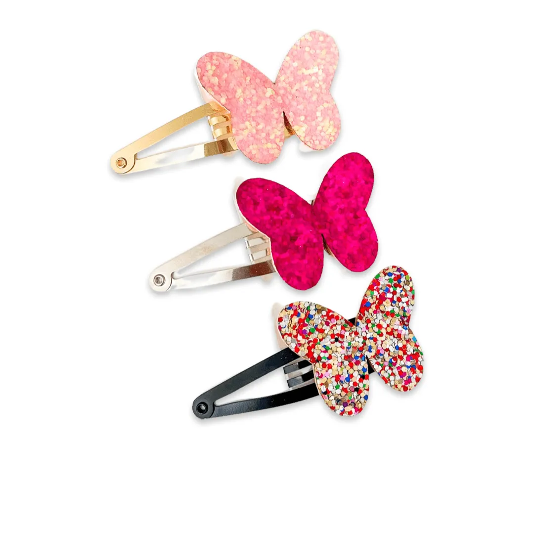 Trio Snap Clip Sets - Shimmer Butterfly