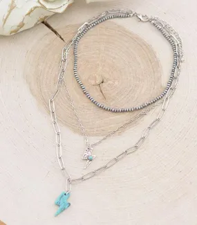 Turquoise Bolt Layer necklace