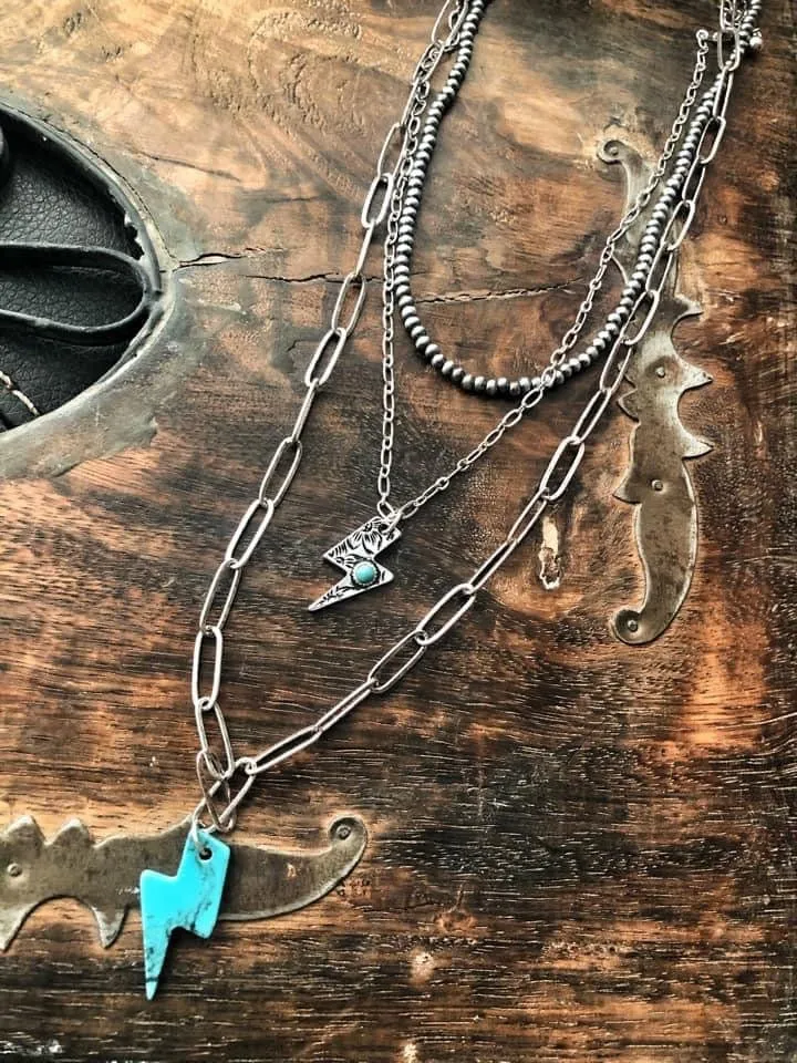 Turquoise Bolt Layer necklace