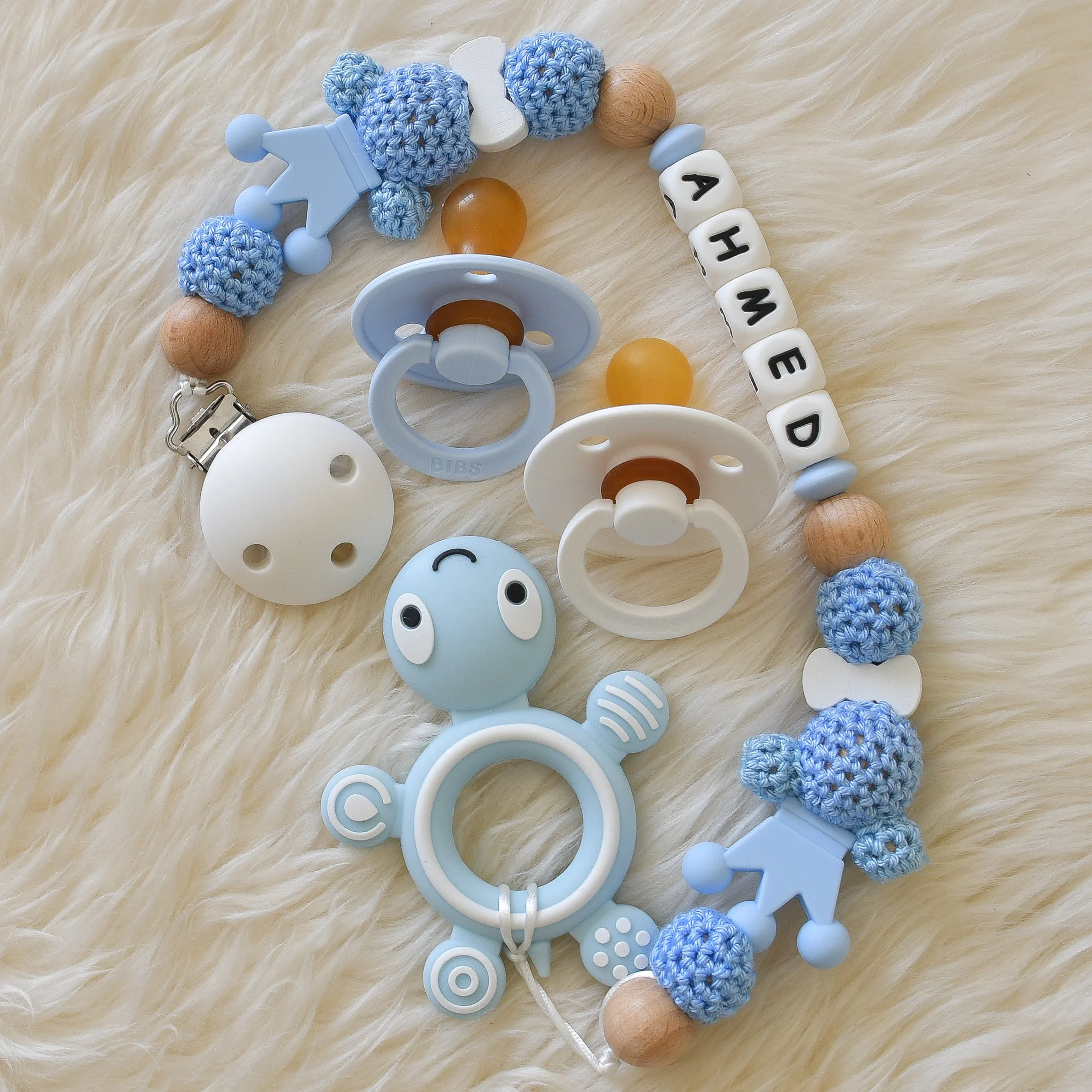 Turtle Pacifier Clip & BIBS Pacifier