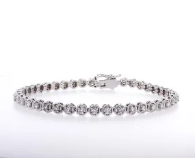 Twist Halo Tennis Bracelet (1.45ctw)