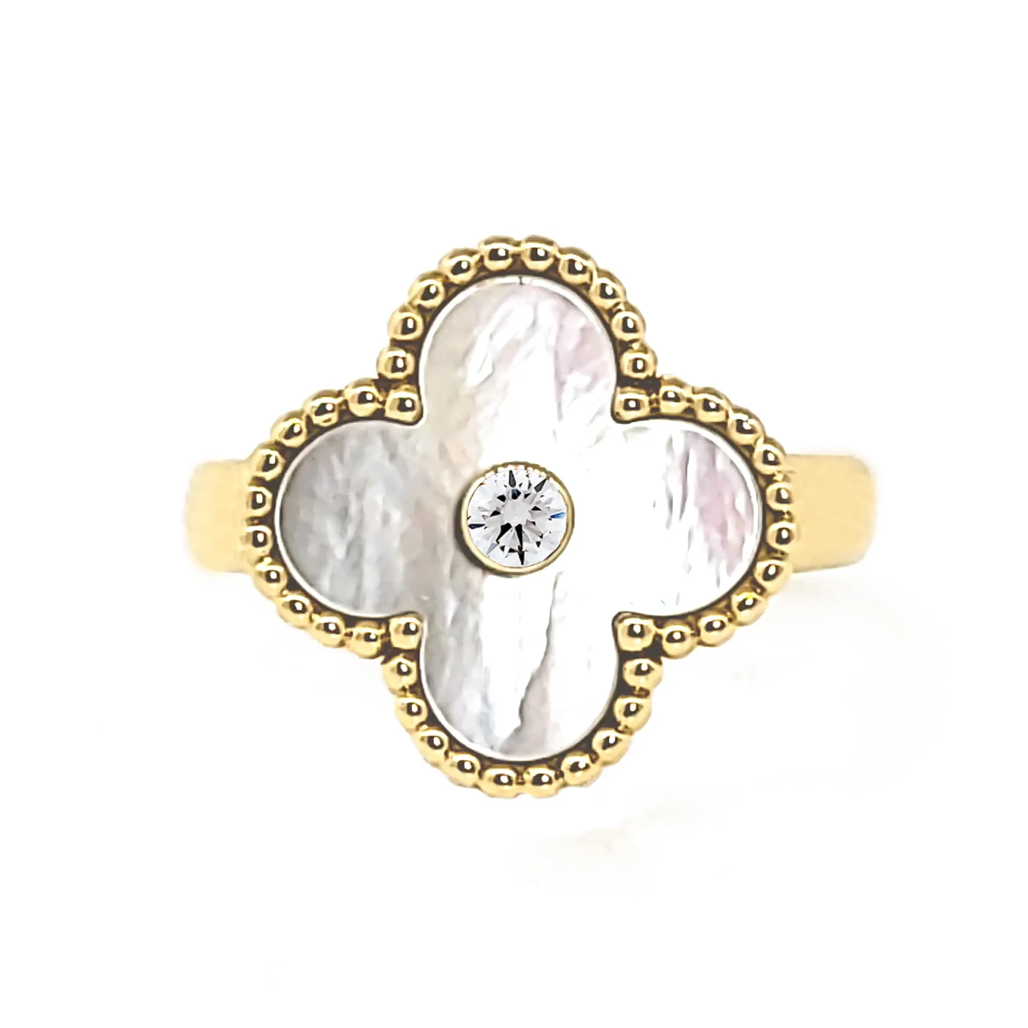 Van Cleef and Arpels Vintage Alhambra Mother of Pearl Ring