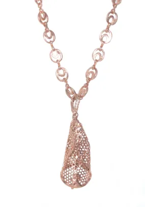 Vernissage Silver Bronze Butterfly Net Necklace