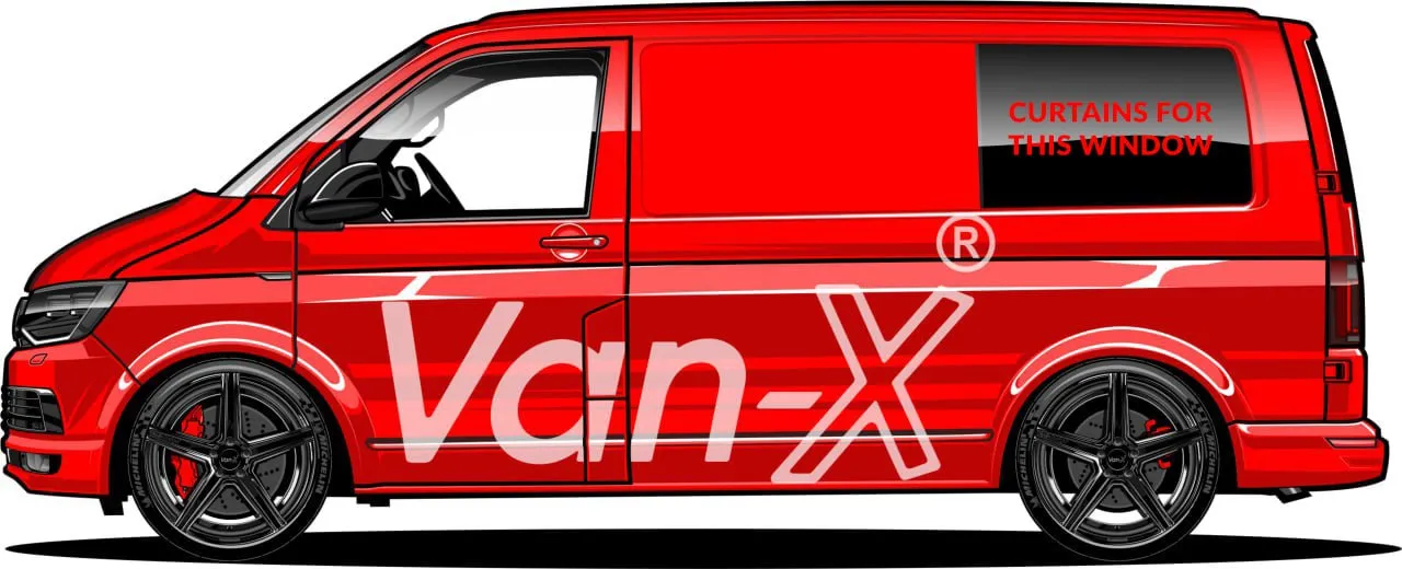 VW T6 Transporter Van Conversion Premium Curtains - Black/Grey - CREATE YOUR OWN BUNDLE! Van-X