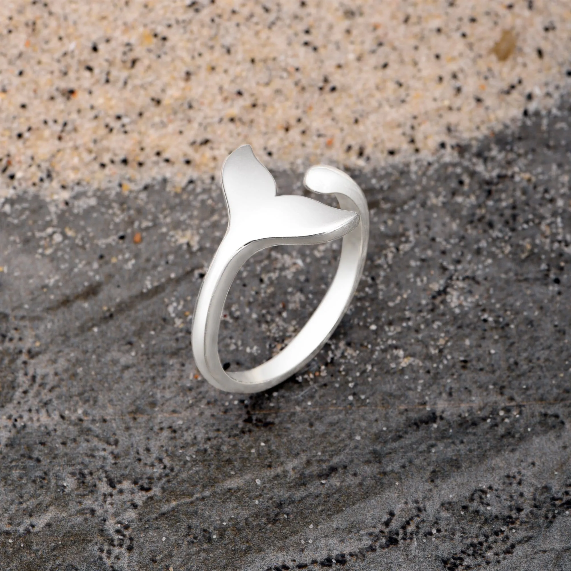 Whale Tail Adjustable Sterling Silver Ring