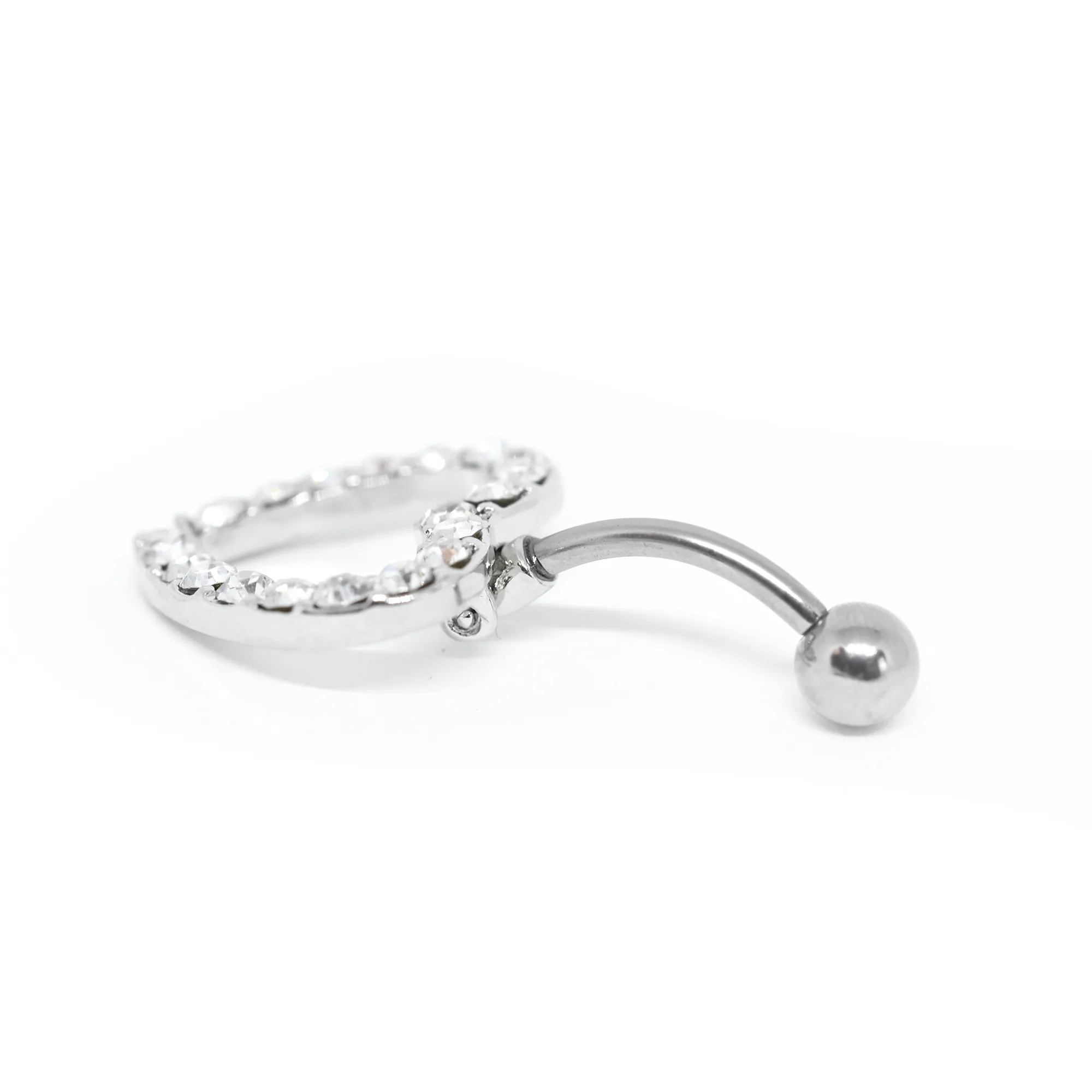 White Heart Belly Ring