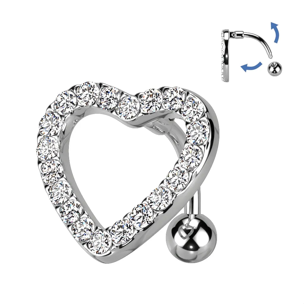 White Heart Belly Ring