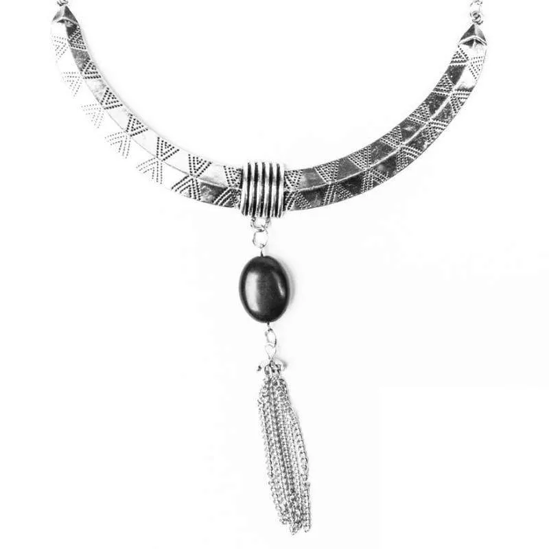 Wild West Show Silver and Black Necklace