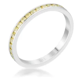 WildKlass 0.5ct Jonquil CZ Stainless Steel Eternity Band