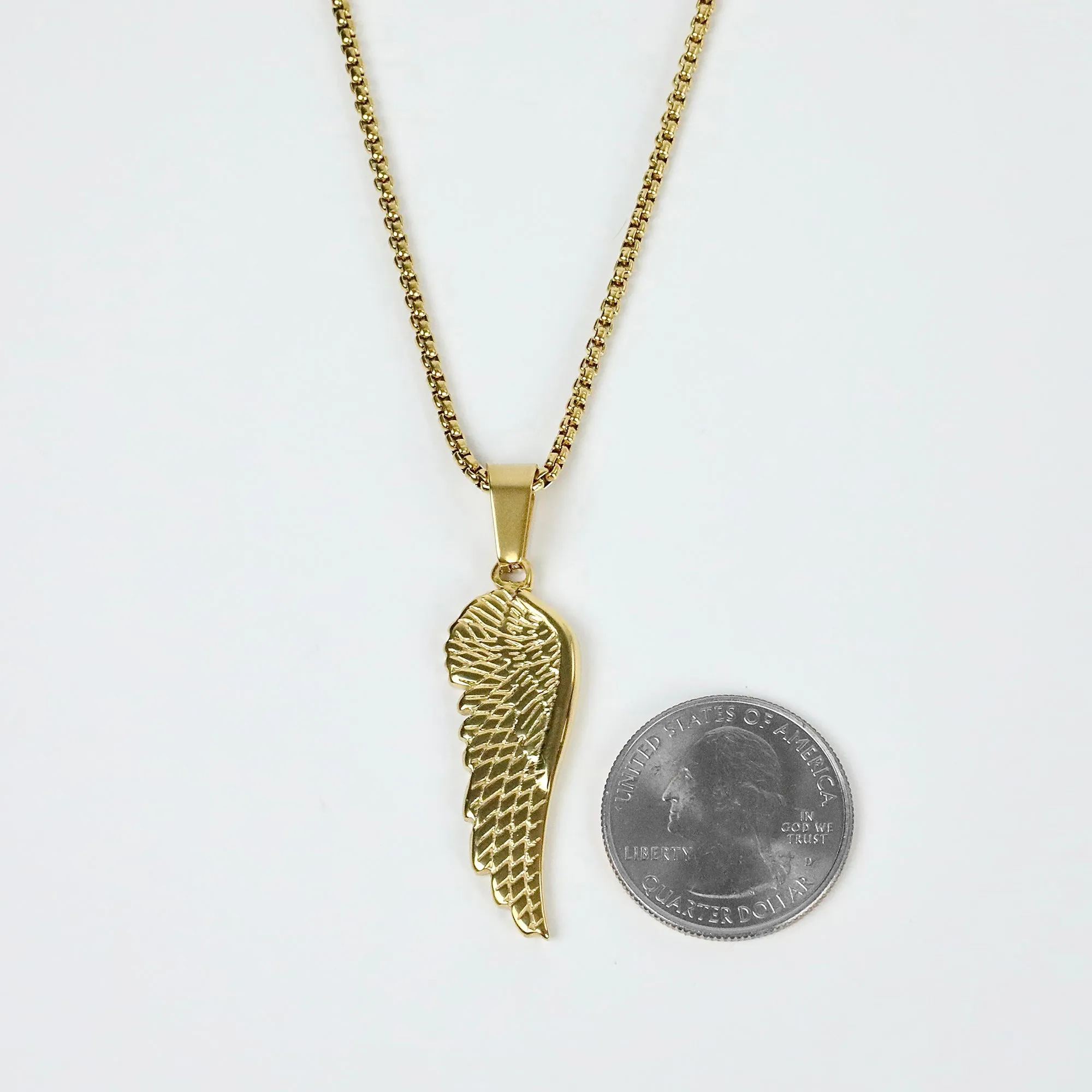 Wing Pendant Necklace - Gold