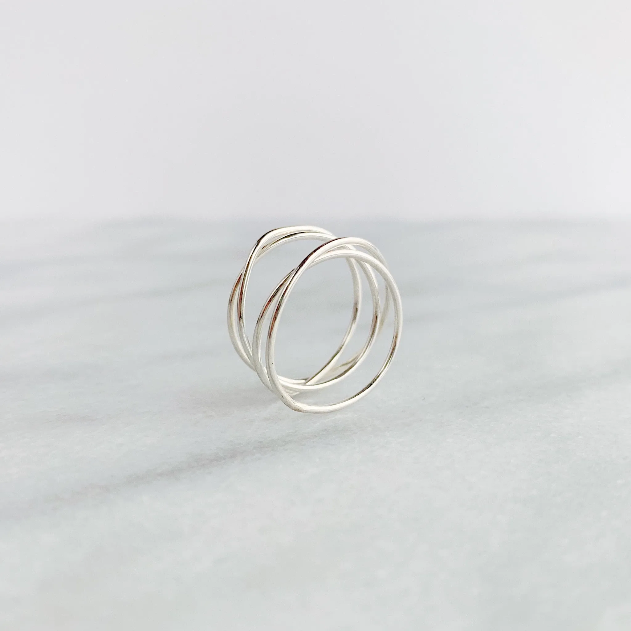 Woven 4-Band Ring - Sterling Silver - Select Sizes Only