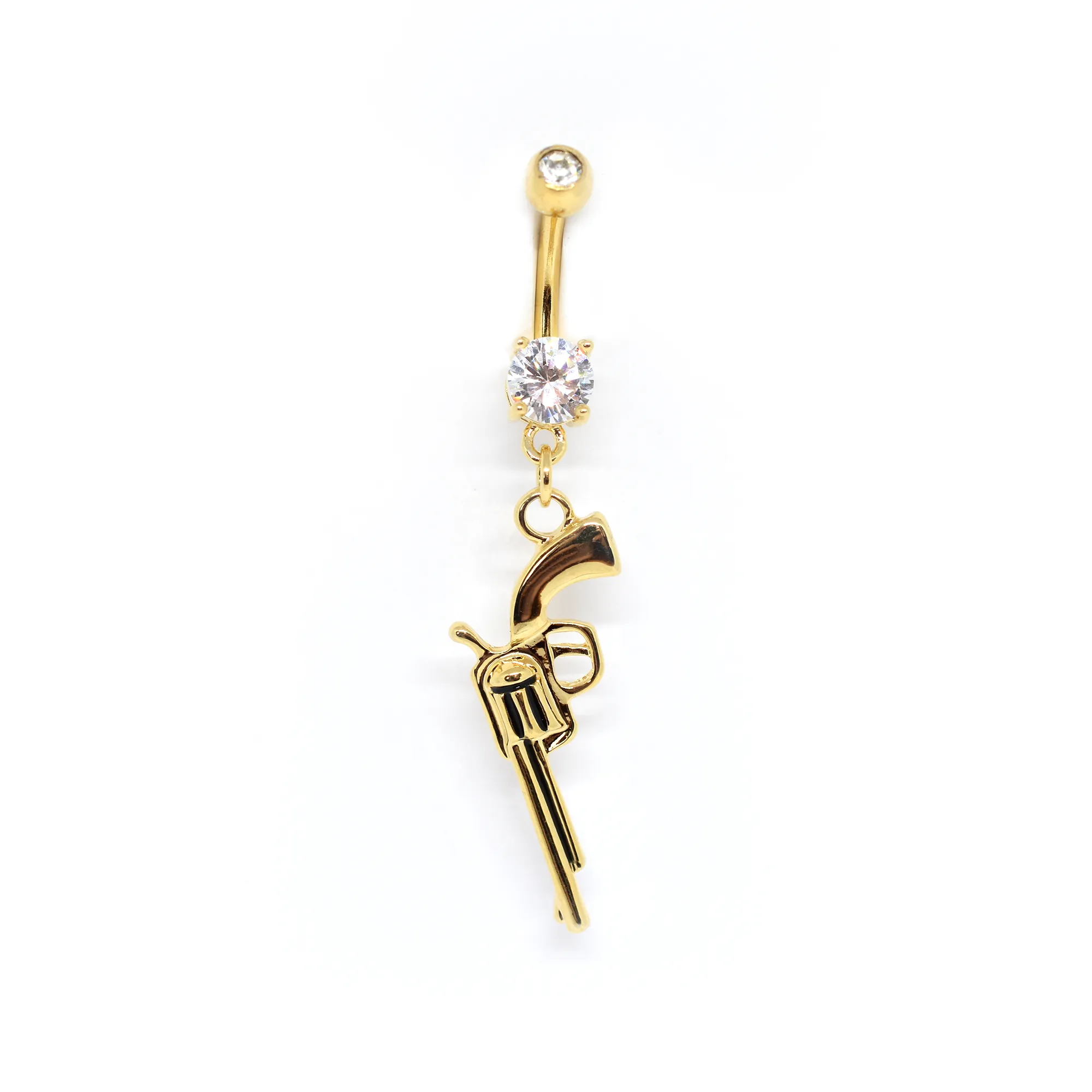 Yellow Gun Belly Ring