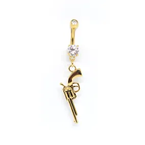 Yellow Gun Belly Ring