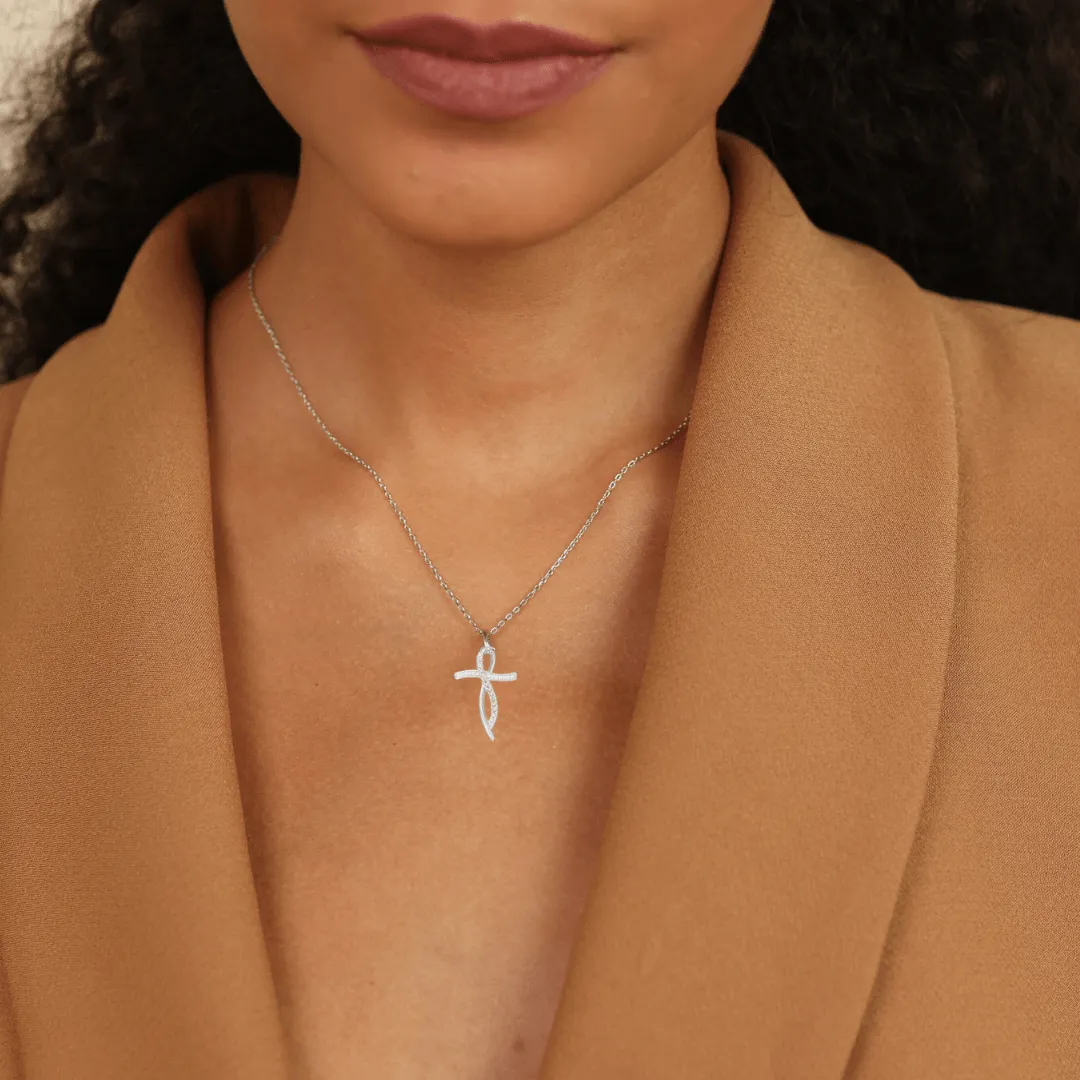 Yellow Sapphire Cross Necklace