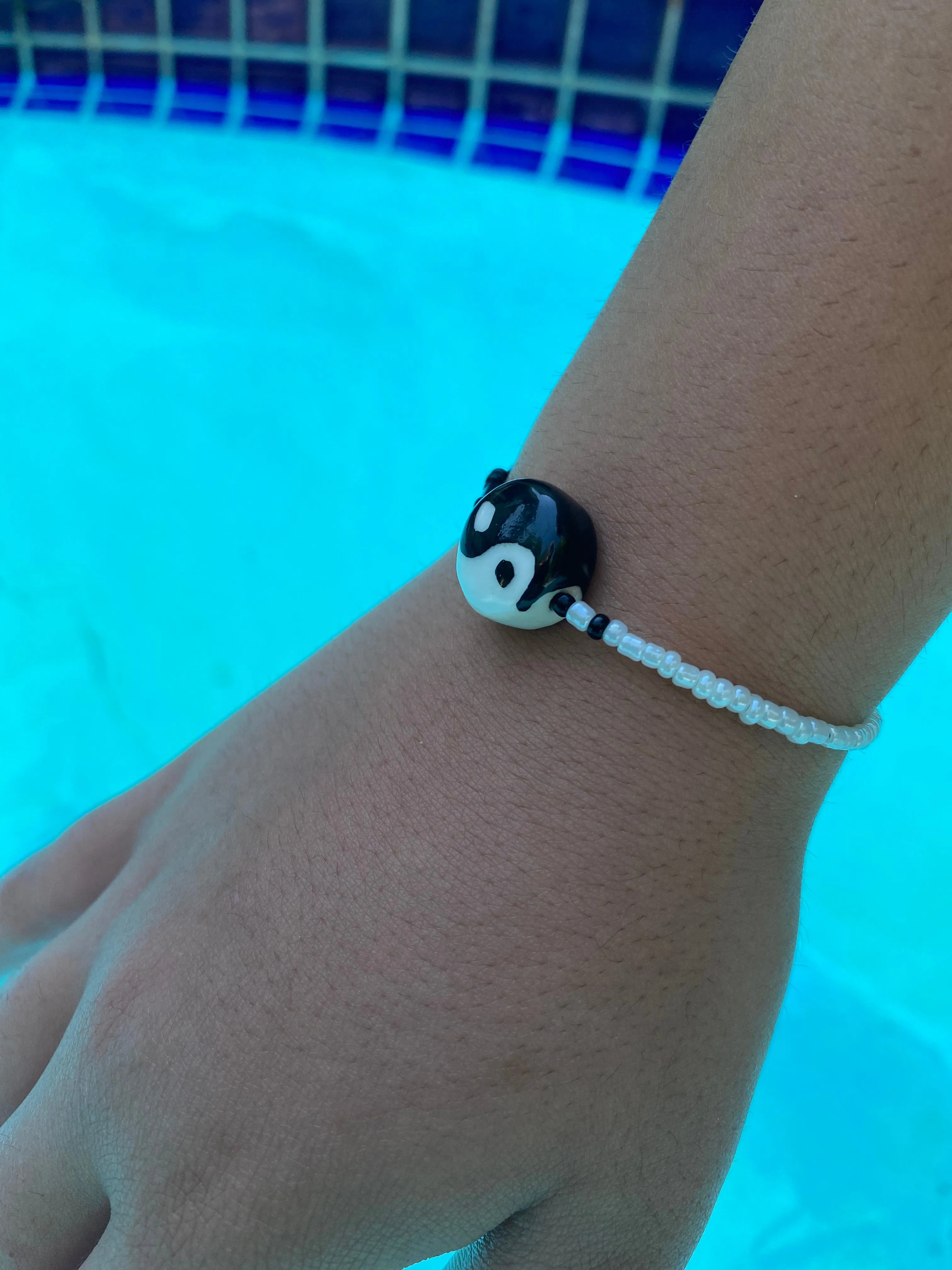 Yin Yang Beaded Bracelet